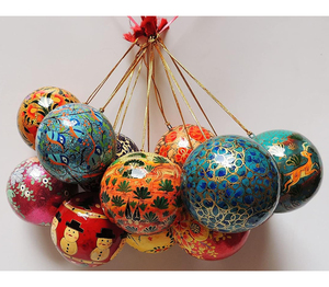 <b>Handmade</b> <b>Paper</b> Mache Craft Indian Ornaments , Multicolor, Christmas Decoration Leaf Tree [2.6 Inch ] Beautiful Leaves by AYAANS - Product Image 5