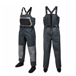 Pantalon de pêche imperméable unisexe avec bottes intégrées, salopette respirante pour la chasse en extérieur - Product Image 1
