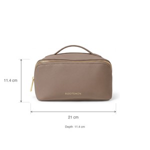 Luxury Bag PU Leather Lay Flat <b>Cosmetic</b> <b>Case</b> Gold Zip Around Wipeable Lining Custom Logo BSCI Factory - Product Image 6