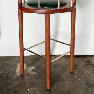 Taburete de Bar Moderno de Madera Maciza Ecológica, Resistente al Agua, con Asiento Verde, Diseño de Mediados de Siglo, para Hogar, Comedor, Escuela, Taller - Product Image 3