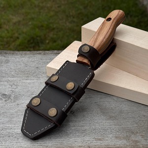 Bushcraft <b>Knife</b>, Hand Forged 52100 Carbon Steel, Survival Tool, Wood <b>Carving</b> <b>Knife</b> with Leather Sheath | Perfect gift - Product Image 5
