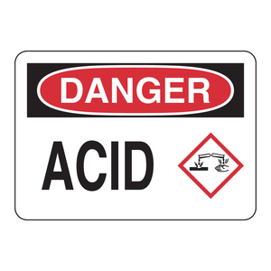 Panneau d'avertissement Brady Danger Acid Sign - Résistant aux produits chimiques - PVC - Pour utilisation en laboratoire en intérieur/extérieur - Product Image 3