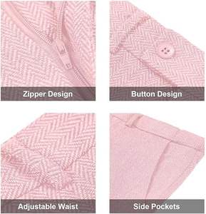 Dernier modèle de costume formel rose uni pour hommes, 3 pièces, pour mariage, costume de marié, tenue décontractée, pantalon, veste, costumes pour hommes en vente - Product Image 4