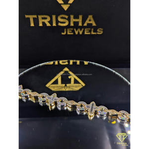 925 Sterling <b>Silver</b> Dual Tone Bracelet Iced Out VVS Moissanite Diamond <b>Men</b> Hip Hop Jewelry by Trisha Jewels - Product Image 3