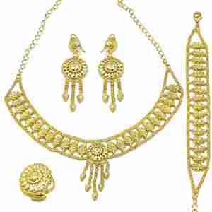 Wholesale 14K18K24K Micron Gold Plated France European Fashion Jewelry <b>Sets</b> Traditional Floral Design Bridal <b>Wedding</b> Jewelry <b>Set</b> - Product Image 2