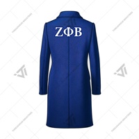 Personnalisé Zeta Phi Beta Sororité Brodé Respirant Formelle Long Manteau De Laine Blazer