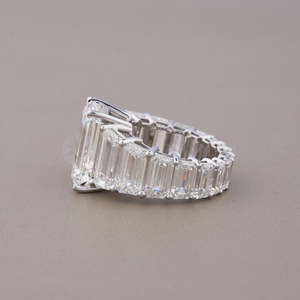 10.0Ct Emerald Lab Grown Diamond Solitaire Full Eternity Band Ring en 10K 14K 18K Solid Gold Wedding Anniversary Gift - Product Image 3