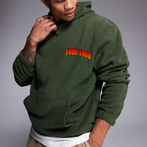 Sweat à capuche homme personnalisé avec logo, coupe ample vintage effet vieilli, en molleton bouclette 500 g/m², sans cordon, épais et surdimensionné - Product Image 5