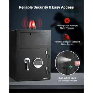 ตู้เซฟนิรภัยแบบดิจิตอล ขนาด 1.2 คิวบิกฟุต 2 ชั้น สำหรับเก็บของหนัก  ช่องใส่ของด้านหน้าขนาดใหญ่  สำหรับเก็บเงินสด - Product Image 6