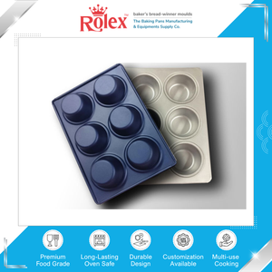 Indian Supplier Selling Best Industrial and Commercial Use <b>Oven</b> Safe and Washable 6 Cup Aluminised Steel/Alu. Steel Muffin Tray - Product Image 2
