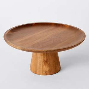 Wholesale Wood Cake Stand Round Wood Dessert Display Pedestal Tray Tableware Serving Platter for Wedding Party Custom Cake Stand - Product Image 1