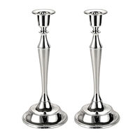 Ensemble de chandeliers décoratifs hauts en métal argenté de luxe, élégants pour centre de table de mariage, vente en gros