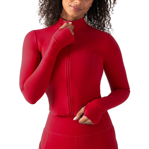 Custom Plus Size High Waist Butt Lift Leggings Yoga <b>Jacket</b> Set Solid Front Seamless Four-Way Stretch Activewear for <b>Women</b> - Product Image 5