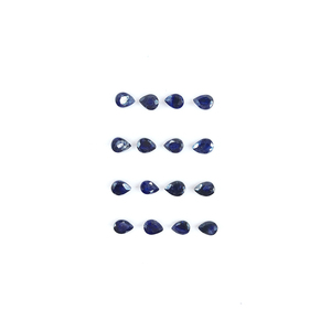 Saphirs bleus naturels de Bangkok, taille poire calibrée 4x5mm, pierres précieuses de saphir bleu naturel facettées pour la création de bijoux - Product Image 3