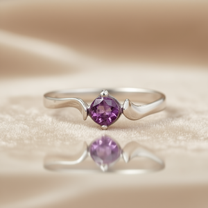 1.3 Gram Fine <b>Stud</b> <b>Amethyst</b> Ring Elegant and Luxurious Jewelry Accessory - Product Image 3