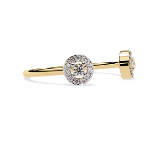 18K Gold Open <b>Ring</b> Elegant Bypass Brilliant Cut Natural <b>Diamond</b> Cluster Sparkling Floral Halo Design Rhodium <b>Diamond</b> <b>Rings</b> - Product Image 2