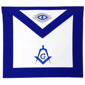 Master Mason Blue Lodge <b>Apron</b> - <b>White</b> Tape Ties Masonic <b>Aprons</b> designed for lodges, chapters, and regalia distributors worldwide - Product Image 1