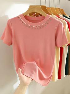 Camiseta de punto coreana 2026 para mujer, talla grande, sin mangas, estilo Y2K, de verano, ecológica, informal, con cuentas, fina - Product Image 4