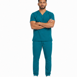 Tenue Médicale Personnalisée pour Hommes : Ensemble Confortable Haut Col V et Pantalon pour Hôpital, Médecins et Infirmiers – Vente en Gros - Product Image 5