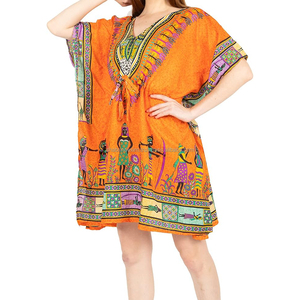 Premium Quality Dashiki Dresses for Women Designer <b>Kaftan</b> Dresses Women <b>Plus</b> <b>Size</b> From India Beach Short Dress - Product Image 5
