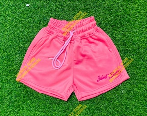 Conjunto Deportivo de 3 Piezas para Mujer, Marca Daily Dose, Color Rosa, Felpa, Poliéster Elástico, Pantalones Cortos, Corte Regular, Estampado de Letras, para Todas las Temporadas - Product Image 3