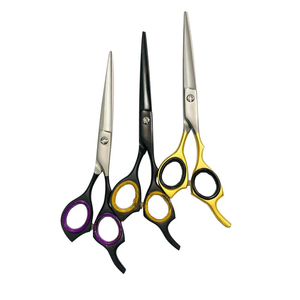 Tijeras de barbero para diestros, de acero inoxidable, con hoja curva, profesionales, para cortar el cabello, para barbería, estudio de estilismo. - Product Image 3