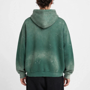 Sudadera con Capucha Extra Grande, Estilo Vintage, Lavado Ácido, Transpirable, 360GSM, Algodón French Terry, para Hombre - Product Image 2