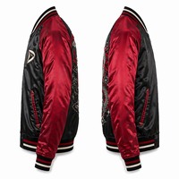 Veste Sukajan Japonaise Personnalisée en Laine Coupe-Vent d'Hiver, Réversible, avec Broderie Dragon et Patchwork sur le Devant