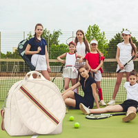 Sac de sport en cuir PVC personnalisé avec logo d'usine 2026, vente chaude, imperméable, pour padel en extérieur, sac de raquette de tennis tendance pour femmes 30-40L
