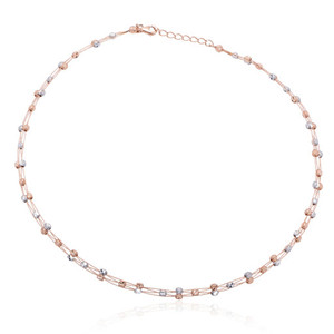 Collar de cadena rígida con diamantes CZ de oro de 18 quilates para mujer, joyería clásica de la India, precio al por mayor. - Product Image 1