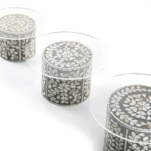 High Quality Wholesale Mother of Pearl Wipe Stand with Acrylic <b>Cover</b> <b>Cake</b> Stand from Vietnam - Product Image 6