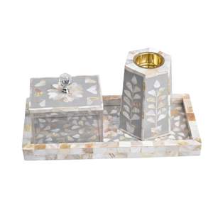 Brûleur d'encens Bakhoor exclusif fait main en nacre, avec plateau et boîte – Cadeaux religieux de l'Aïd en gros – Vente chaude - Product Image 5