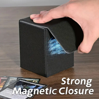 Boîte de rangement pour cartes à collectionner SENAO 100 + boîte à cartes unique en cuir PU boucle magnétique boîte à cartes de commandant boîte à cartes magique/sport/jeu