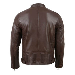Veste en cuir pour homme ou veste de motard en cuir naturel style printemps-automne, coupe ajustée, vestes en cuir personnalisées - Product Image 5