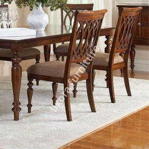 Luxury Handcrafted Solid Wood 6 Seater Dining <b>Table</b> Set Premium <b>Walnut</b> Finish Rectangular <b>Table</b> Set - Product Image 4