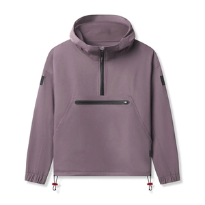 <b>Men's</b> Waterproof Windbreaker Anorak <b>Pullover</b> Hoodie Half-Zip Kangaroo Pocket Elastic Cuff Techwear Streetwear <b>Jacket</b> Wholesale - Product Image 1