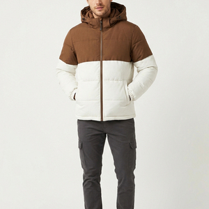 Veste matelassée légère et chaude pour l'hiver, imperméable et rembourrée, avec col à capuche et logo frontal, idéale pour l'extérieur - Product Image 1