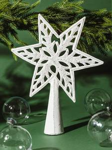 Décoration de sommet de sapin de Noël en métal Golden Star, style traditionnel, durable pour l'extérieur, décoration de sapin de pin - Product Image 6