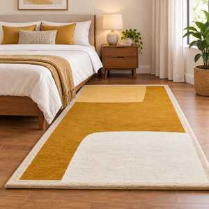 Hand <b>Tufted</b> Wool Non-Slip Abstract Modern Rectangle Area <b>Rug</b> with Latex Backing Medium Pile for Living Room Bedroom Hallway - Product Image 4