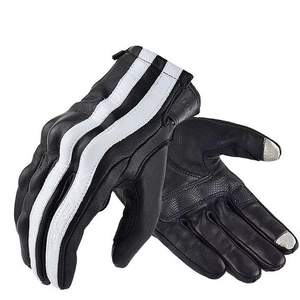 Leather Protect Full Finger Touchscreen Cycling Motorcycle <b>Gloves</b> Breathable Wear-Resistant Buckle Closure Unisex Outdoor Sports - Product Image 3