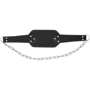 synthetic leather new Weight Lifting Dipping <b>Belt</b> Dip <b>Chain</b> Pull Ups - Product Image 3