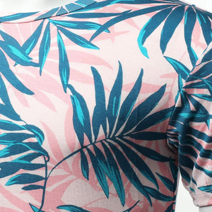 Camiseta Sublimada con Estampado de Hojas Tropicales, Cuello Redondo, Corte Regular, Informal, Transpirable, de Poliéster para Hombre, al Mejor Precio - Product Image 4