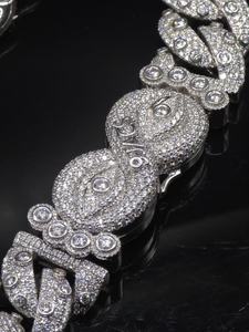 Collar de Lujo de Plata 925 con Baño de Rodio, Cadena Cubana con Micro Pavé de Moissanita, Joyería Unisex para Fiestas - Product Image 5