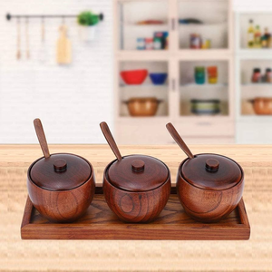 ผู้จัดจำหน่ายส่ง ถาดไม้ทรงสามเหลี่ยมสำหรับใส่หม้อ/โถน้ำตาล ใช้ในบ้าน โรงแรม และร้านอาหาร - Product Image 5