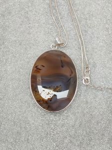 Colgante de Plata de Ley con Ágata Dendrítica Grande Hecho a Mano, Joyería Elegante, Regalo de Aniversario - Product Image 6