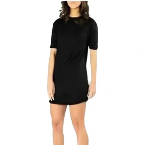 Camiseta de mujer 100% algodón manga corta Camiseta cuello redondo de talla grande para hombre hombro caído - Product Image 4