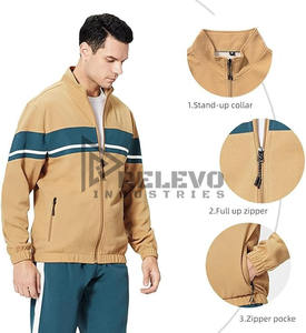 Ensemble de survêtement décontracté d'hiver pour homme, respirant, à manches longues, avec fermeture éclair intégrale, pantalon de jogging, 2 pièces, couleur unie - Product Image 6