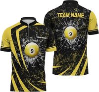 Maillot de billard personnalisé à demi-zip pour l'équipe de pool, snooker et 8 ball