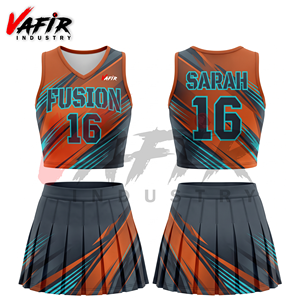 Tenue de danse jazz pour filles, uniforme de cheerleading en Spandex et Polyester, hauts et shorts personnalisables, manches courtes, pour matchs sportifs - Product Image 3
