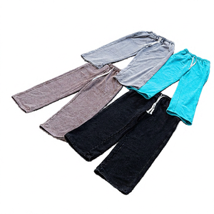 Men's 100% Cotton Sweatpants Mid Waist Drawstring Unisex Straight Fit Autumn Eco-Friendly Quick Dry Lightweight Breathable - Product Image 5